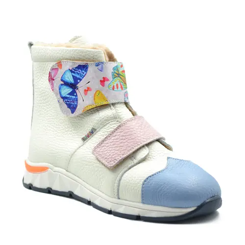 Ghete fete, piele naturala, roz, fluturas, Ronja- Ari-209-1-30-Ariana Baby Shoes