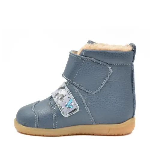 Ghete primii pasi, piele naturala, talpa flexibila, gri, cifre, Luis - Ari-202-26-