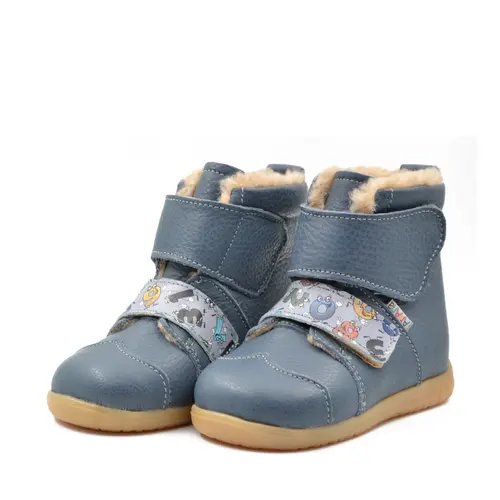 Ghete primii pasi, piele naturala, talpa flexibila, gri, cifre, Luis - Ari-202-26-