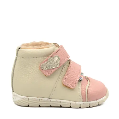 Ghete primii pasi, piele naturala, talpa flexibila, bej roz, Gloria - Ari-206-18-