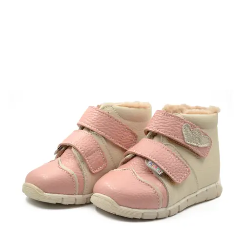 Ghete primii pasi, piele naturala, talpa flexibila, bej roz, Gloria - Ari-206-18-