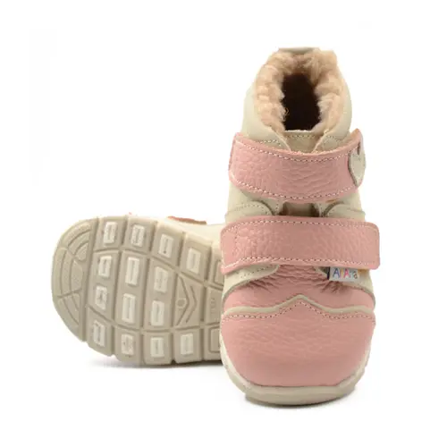 Ghete primii pasi, piele naturala, talpa flexibila, bej roz, Gloria - Ari-206-18-
