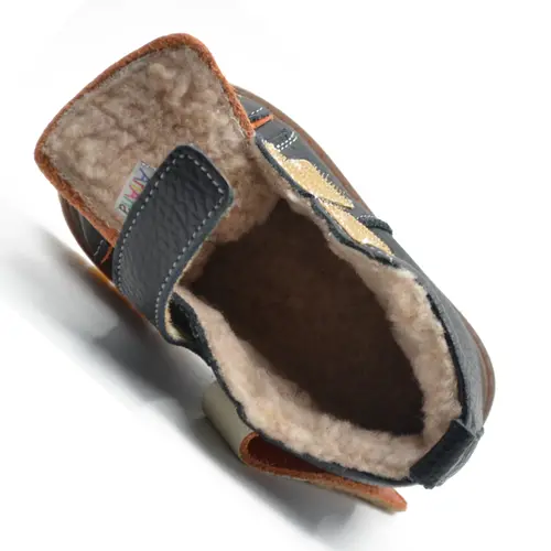 Ghete primii pasi, piele naturala, talpa flexibila, negru - Ari-208-1-20-