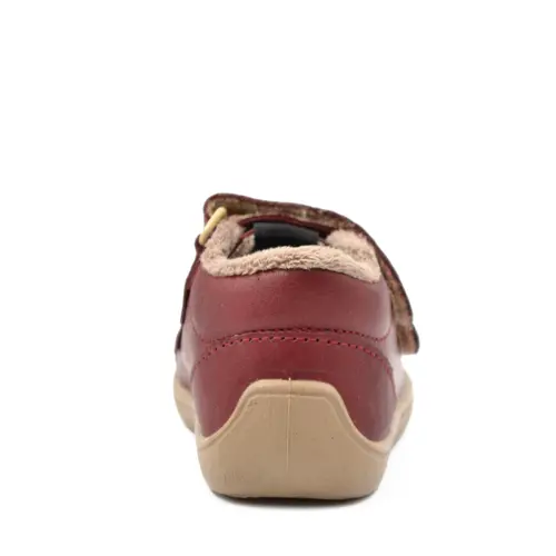 Ghete barefoot copii, piele naturala, captuseala textila, Burgundy, Elf Step tex, Bar3foot - 5905811261778-