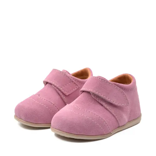 Pantofi copii, piele naturala, Oxford, talpa flexibila, roz, Baby Lux- RO-400-2-25-By Pebebe