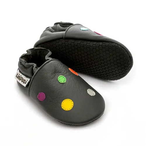 Pantofi de interior din piele naturala, talpa din piele antiderapanta, Little Mouse, Liliputi- 2006001014143-Liliputi