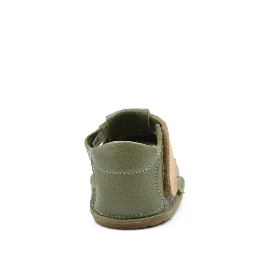 Pantofi barefoot, primii pasi, piele naturala, talpa flexibila, verde, ursulet, Greer- Ari-004-16-Ariana Baby Shoes