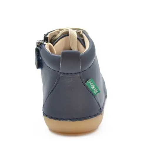 Pantofi Sonizip, piele naturala, talpa flexibila, bleumarin, Kickers- 947791-10-10-24-Kickers