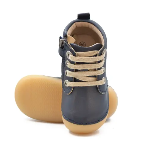 Pantofi Sonizip, piele naturala, talpa flexibila, bleumarin, Kickers- 947791-10-10-24-Kickers