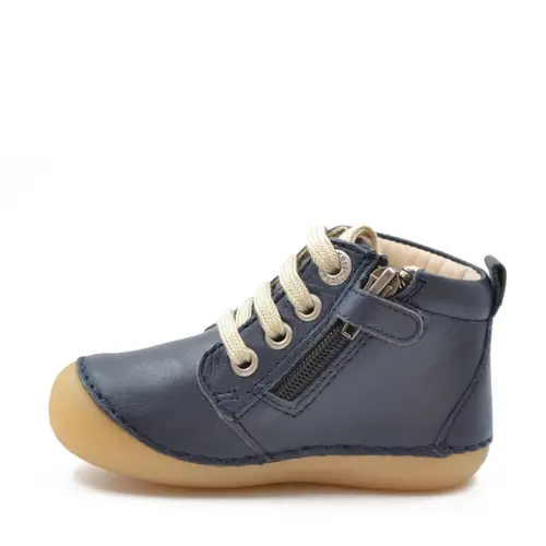 Pantofi Sonizip, piele naturala, talpa flexibila, bleumarin, Kickers- 947791-10-10-24-Kickers