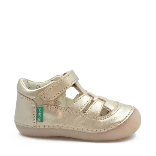 Sandale Sushy, piele naturala, talpa flexibila, bej auriu, Kickers- 927896-10-113-25-Kickers