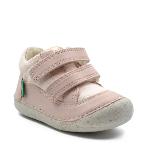 Pantofi Sostankro, piele naturala si material textil, talpa flexibila, roz deschis, Kickers- 894561-10-131-25-Kickers