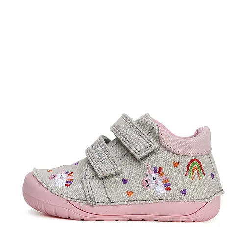 Pantofi barefoot, primii pași, material textil, gri, unicorn, D.D.Step- C070-41709B-25-D.D. Step