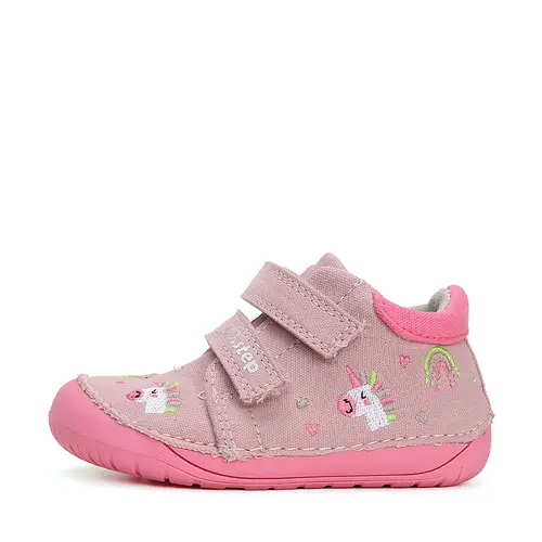 Pantofi barefoot, primii pași, material textil, roz, unicorn, D.D.Step- C070-41709C-25-D.D. Step