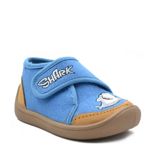 Pantofi barefoot copii, material textil, Elf Pascal, albastru, rechin, Bar3foot- 2BE4/3R-25-Bar3foot
