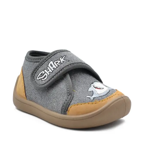 Pantofi barefoot copii, material textil, Elf Pascal, gri inchis, rechin, Bar3foot- 2BE4/4R-21-Bar3foot