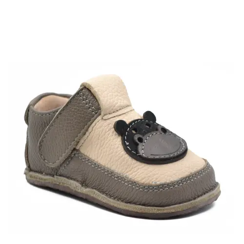 Pantofi barefoot copii, piele naturala, talpa flexibila, hipopotam- RO-16-4-23-By Pebebe