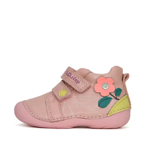 Pantofi din piele naturala, D.D.Step, roz, floare- S015-41540A-23-D.D. Step