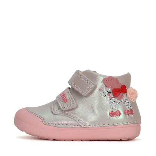 Pantofi din piele naturala, barefoot, argintiu sidef, pudel, D.D.Step- S066-41382B-25-D.D. Step