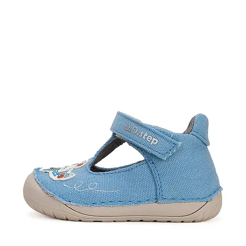 Pantofi primii pași, material textil, albastru, avion D.D.Step- C070-41195A-24-D.D. Step