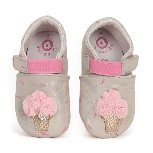 Pantofi primii pasi, interior,  piele naturala, argintiu, inghetata, D.D.Step- K1596-41611-22/23-D.D. Step