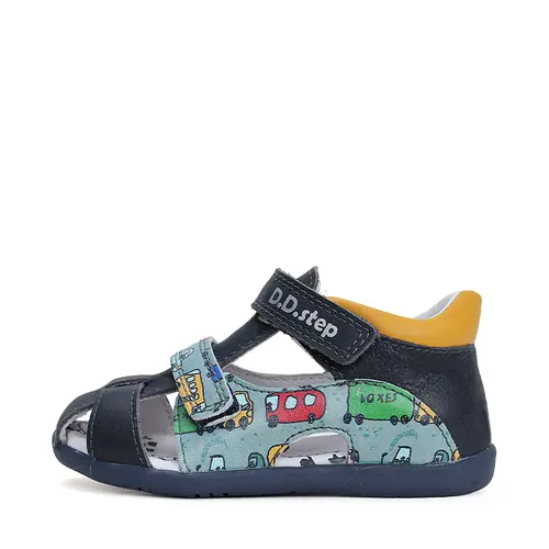 Sandale baieti, piele naturala, masinute, bleumarin, D.D.Step- G075-41154-23-D.D. Step