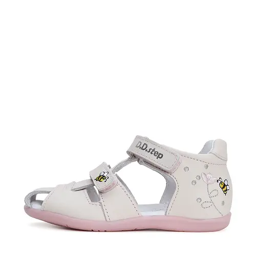 Sandale fete, piele naturala, albina, alb, D.D.Step- G075-41324A-23-D.D. Step