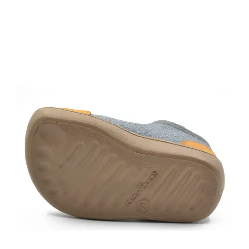 Pantofi barefoot copii, decupati, material textil, Elf Texas, gri, camion, Bar3foot- 2BE8/1R-22-Bar3foot