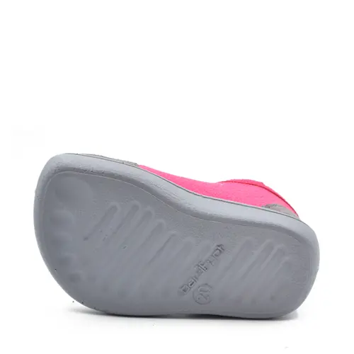 Pantofi barefoot copii, decupati, material textil, Elf Texas, roz, ursulet, Bar3foot- 2BE8/6R-25-Bar3foot