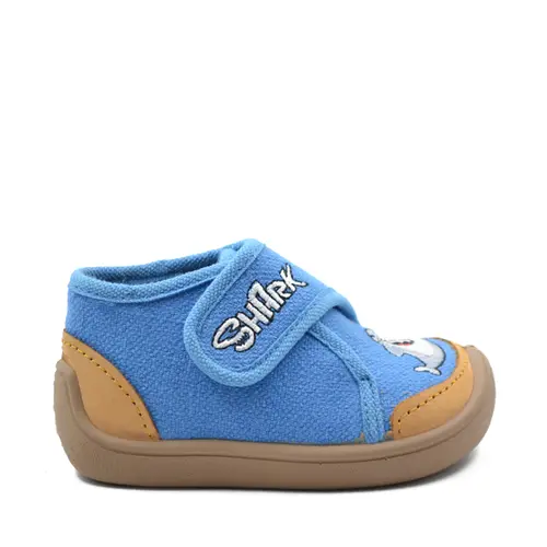 Pantofi barefoot copii, material textil, Elf Pascal, albastru, rechin, Bar3foot- 2BE4/3R-25-Bar3foot