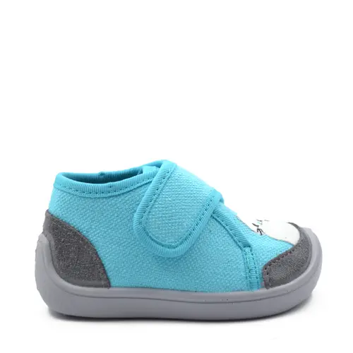 Pantofi barefoot copii, material textil, Elf Pascal, turcoaz, pisica, Bar3foot- 2BE4/5R-21-Bar3foot