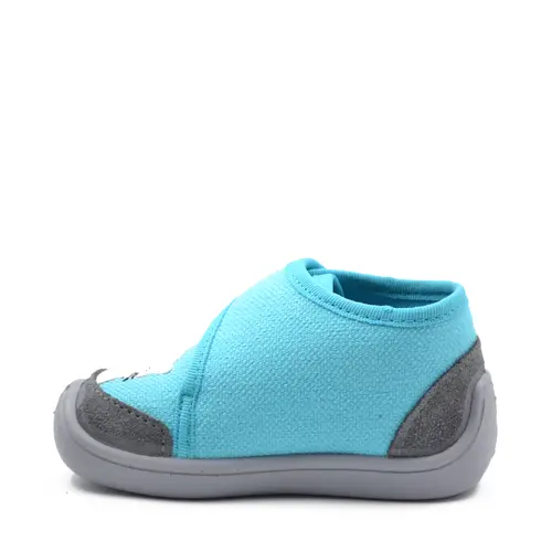 Pantofi barefoot copii, material textil, Elf Pascal, turcoaz, pisica, Bar3foot- 2BE4/5R-21-Bar3foot