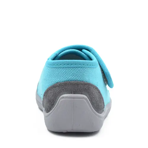 Pantofi barefoot copii, material textil, Elf Pascal, turcoaz, pisica, Bar3foot- 2BE4/5R-21-Bar3foot