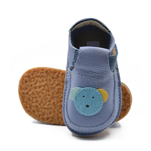 Pantofi barefoot, primii pasi, piele naturala, talpa flexibila, albastru, ursulet, Happy Koala- Ari-009-17-Ariana Baby Shoes Pantofi barefoot, primii pasi, piele naturala, talpa flexibila, albastru, ursulet, Happy Koala- Ari-009-17-Ariana Baby Shoes