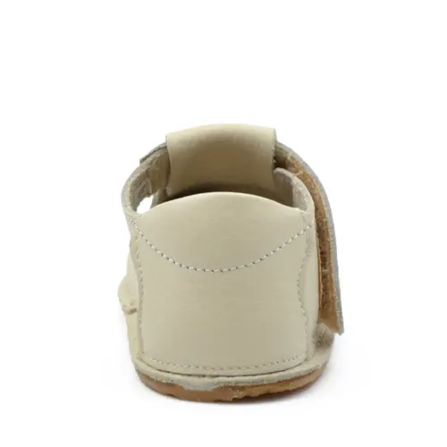 Pantofi barefoot, primii pasi, piele naturala, talpa flexibila, crem, fluturas auriu, Grace- Ari-008-17-Ariana Baby Shoes