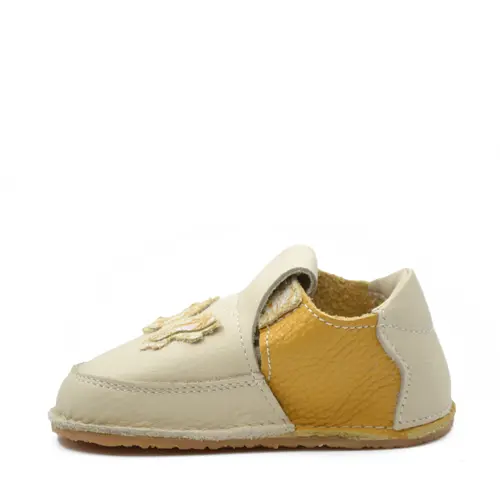 Pantofi barefoot, primii pasi, piele naturala, talpa flexibila, crem, fluturas, Lexi- Ari-005-17-Ariana Baby Shoes