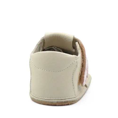 Pantofi barefoot, primii pasi, piele naturala, talpa flexibila, crem, Stela- Ari-020-2-17-Ariana Baby Shoes