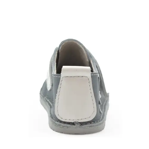 Pantofi din piele pentru copii, talpa cauciuc, gri- RO-102-2-24-By Pebebe