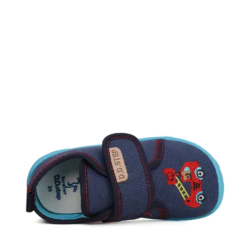 Pantofi interior, material textil, bleumarin, masinuță de pompieri, D.D.Step- CSB-41280AM-31-D.D. Step