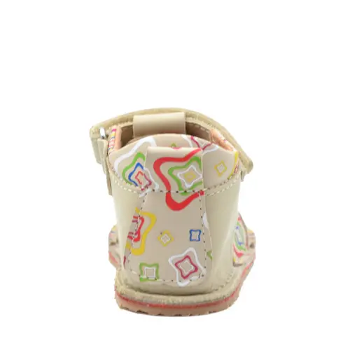 Sandale copii, barefoot, primii pasi, piele naturala, talpa flexibila, inchidere cu scai, crem pictat- RO-103-10-24-By Pebebe Sandale copii, barefoot, primii pasi, piele naturala, talpa flexibila, inchidere cu scai, crem pictat- RO-103-10-24-By Pebebe