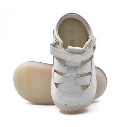 Sandale Sushy, piele naturala, talpa flexibila, alb, Kickers- 611084-10-3-25-Kickers