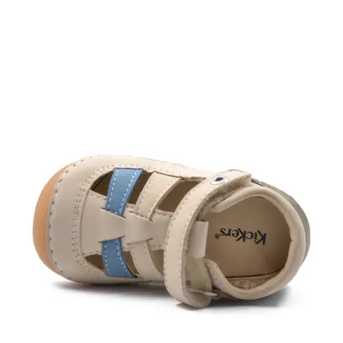 Sandale Sushy, piele naturala, talpa flexibila, bej khaki, Kickers- 611086-10-113-25-Kickers