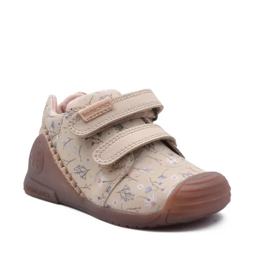 Pantofi copii, piele naturala, Biogateo Urban Casual, Crem cu imprimeu, Biomecanics- 241102-C677-24-Biomecanics