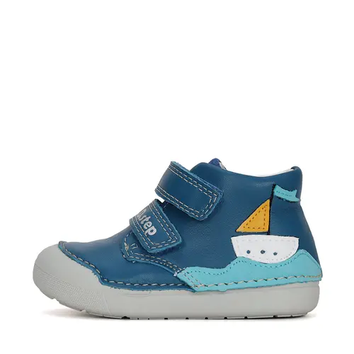 Pantofi din piele naturala, barefoot, albastru, barca, D.D.Step- S066-41733-25-D.D. Step