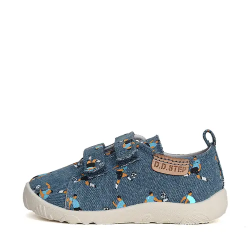 Pantofi interior, material textil, albastru, fotbalist, D.D.Step- CSB-41907B-25-D.D. Step