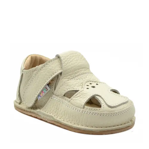 Sandale barefoot, primii pasi, piele naturala, talpa flexibila, crem, Briana- Ari-100-5-24-Ariana Baby Shoes