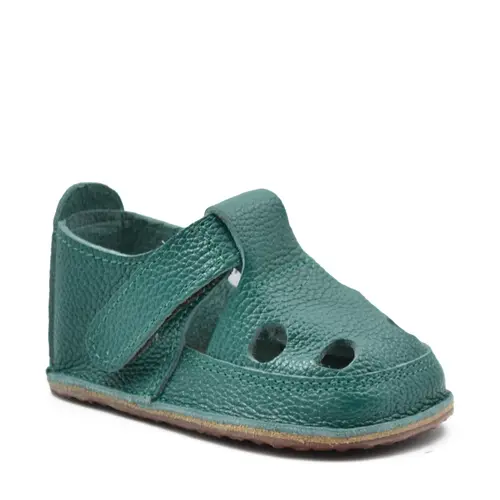 Sandale copii cu scai și talpă flexibilă de cauciuc, verde- RO-13-5-23-By Pebebe