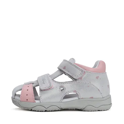 Sandale fete, piele naturala, inimioare, argintiu, D.D.Step- G064-41911-25-D.D. Step