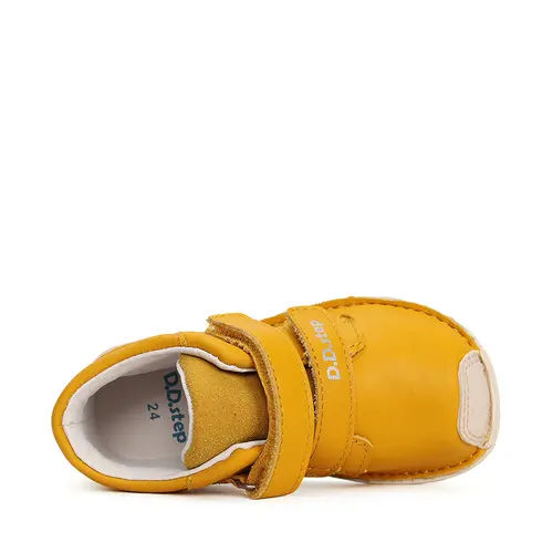 Pantofi barefoot copii, piele naturala, talpa din cauciuc, galben, D.D.Step- S085-41744-26-D.D. Step