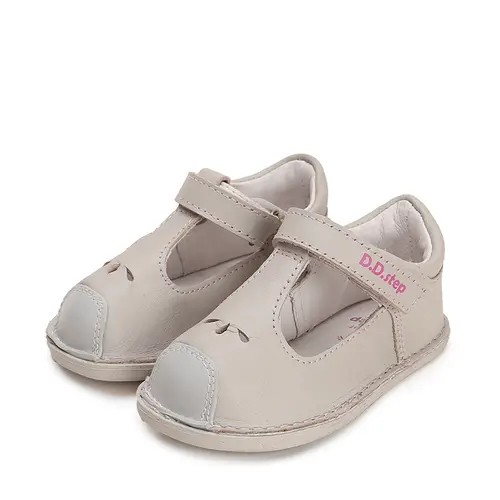 Pantofi barefoot copii, piele naturala, talpa din cauciuc, gri, D.D.Step- H085-41850B-26-D.D. Step